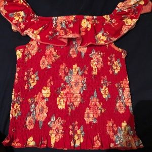 Floral shoulder shirt